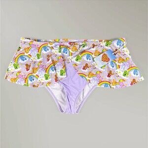 NWT Care Bears Character Skirted Swim Suit Bottom Purple Rainbows Plus Size 3